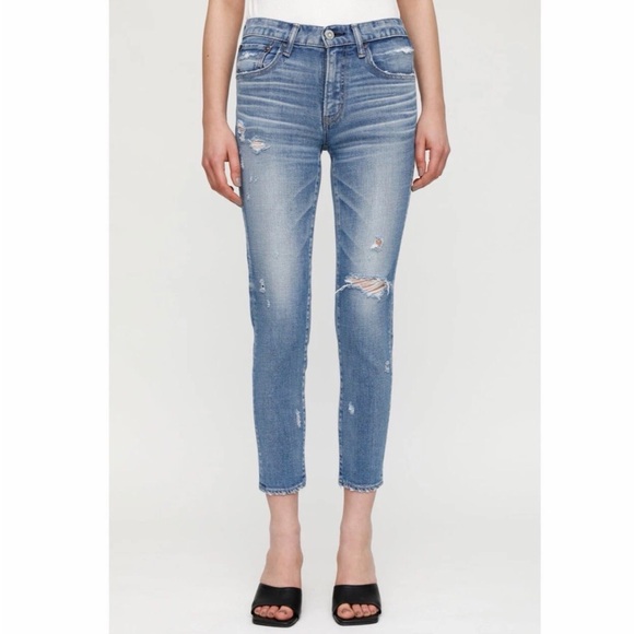 Moussy Distressed Light Blue Jeans
